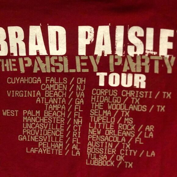 Vintage Brad Paisley The Paisley Party Tour 2008 T-Shirt VTG Men's Large - Picture 4 of 4